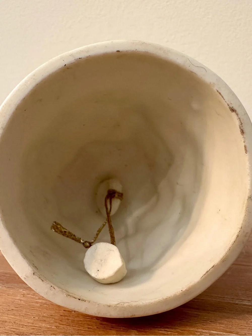 Vintage Southern Belle Porcelain Bell Cream Gold 4
